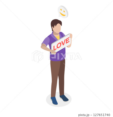 3D Isometric Flat  Illustration of K Pop Music Fans. Item 4 127651740