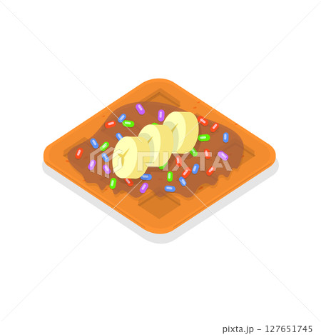 3D Isometric Flat  Illustration of Homemade Pastry. Item 2 127651745