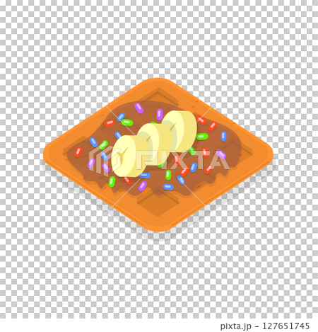 3D Isometric Flat  Illustration of Homemade Pastry. Item 2 127651745
