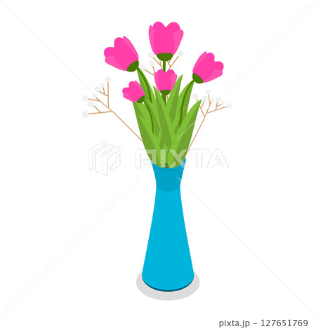 3D Isometric Flat Set of Flower Bouquets. Item 8 3D Isometric Flat Set of Flower Bouquets. Item 8 127651769