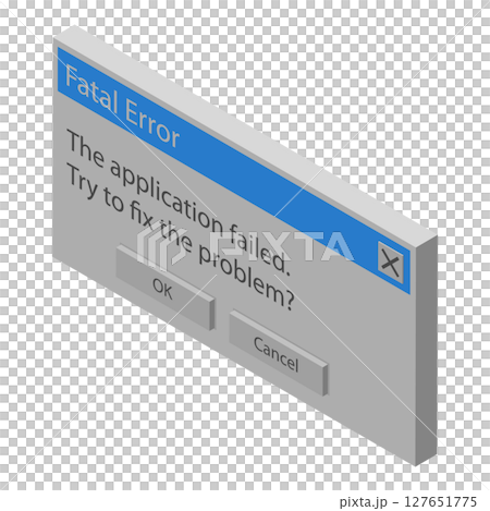 3D Isometric Flat Set of Retro Error Messages. Item 3 3D Isometric Flat Set of Retro Error Messages. Item 3 127651775
