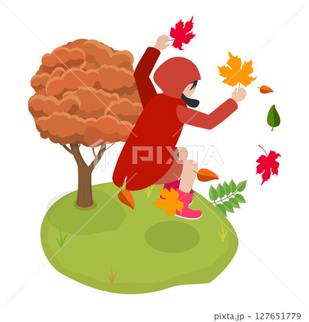 3D Isometric Flat Illustration of Autumn Cozy Moments. Item 3 3D Isometric Flat Illustration of Autumn Cozy Moments. Item 3 127651779