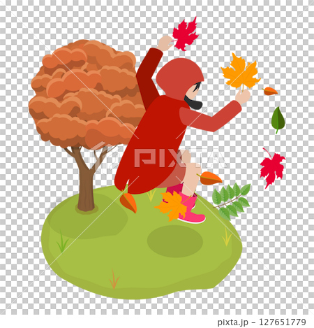 3D Isometric Flat Illustration of Autumn Cozy Moments. Item 3 3D Isometric Flat Illustration of Autumn Cozy Moments. Item 3 127651779