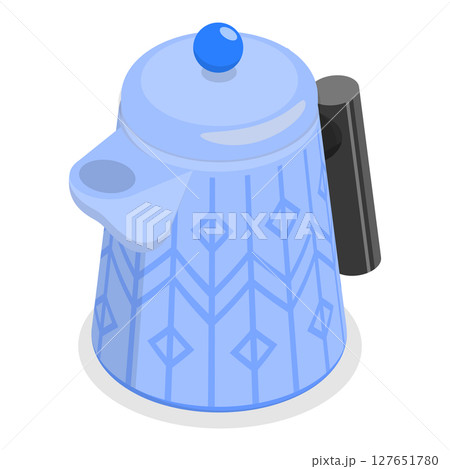 3D Isometric Flat Set of Kitchen Utensils In Retro Style. Item 1 3D Isometric Flat Set of Kitchen Utensils In Retro Style. Item 1 127651780