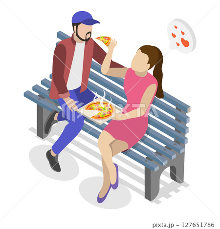 3D Isometric Flat Set of Romantic Couples. Item 4 3D Isometric Flat Set of Romantic Couples. Item 4 127651786