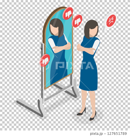 3D Isometric Flat Illustration of Obsessive-compulsive Disorder. Item 2 3D Isometric Flat Illustration of Obsessive-compulsive Disorder. Item 2 127651789