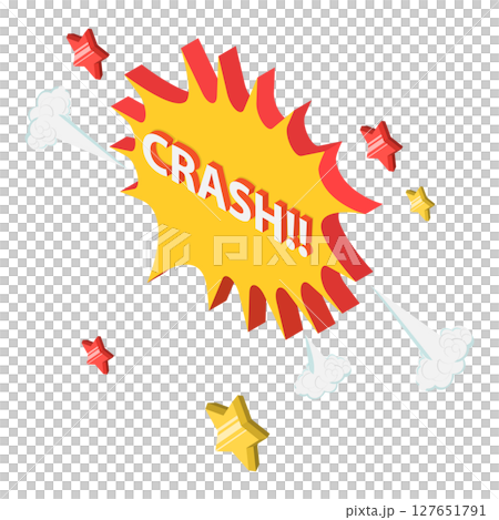 3D Isometric Flat Illustration of Comic Sound Effects. Item 1 3D Isometric Flat Illustration of Comic Sound Effects. Item 1 127651791