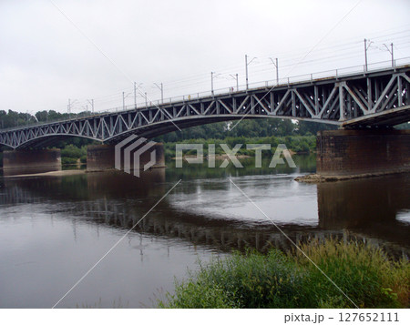metal steel bridge over the river metal steel bridge over the river 127652111