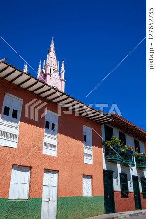 Beautiful streets of the Heritage Town of Jerico located in the Department of Antioquia in Colombia. Beautiful streets of the Heritage Town of Jerico located in the Department of Antioquia in Colombia. 127652735