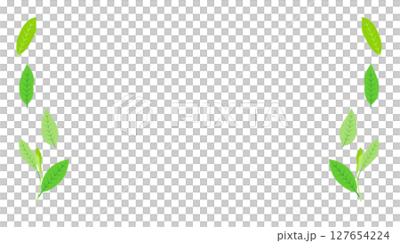 天然葉子綠色簡單背景框架插圖茶葉嫩葉有機風格向量png 127654224
