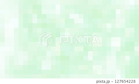 グラデーションのモザイク背景イラスト　新緑若葉色カラフル　モダン幾何学 127654228