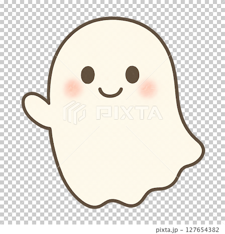 可愛的幽靈角色 127654382
