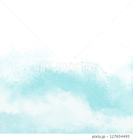水しぶき海波の背景イラスト素材　水色青の夏イメージ 127654495