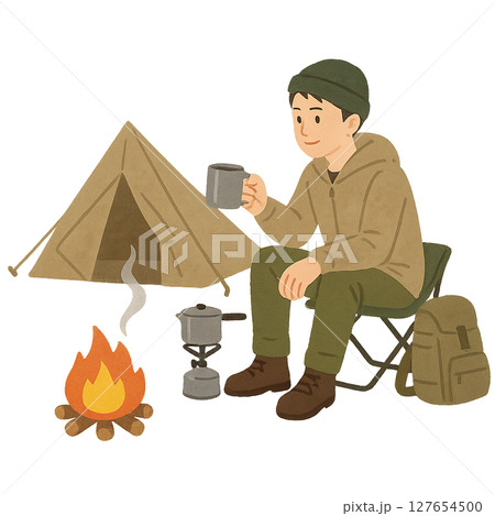 ソロキャンプ(男性) ソロキャンプ(男性) 127654500