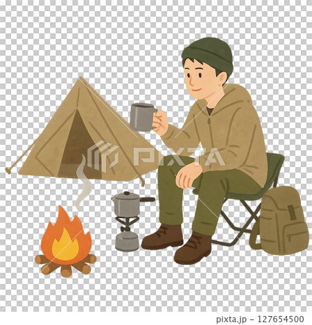 ソロキャンプ(男性) ソロキャンプ(男性) 127654500