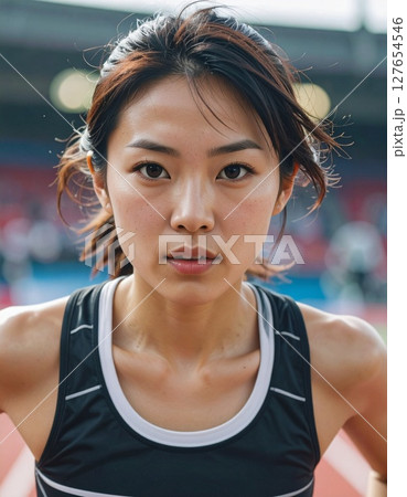 若い陸上選手の女性 127654546