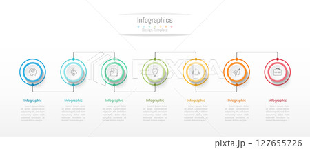 Infographic 7 options design elements for your business data. Vector Illustration. 127655726