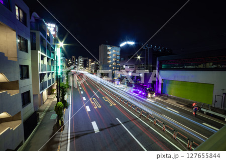 環七通り・三元茶屋周辺　環状7号線の夜景【交通イメージ】 127655844
