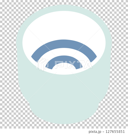 Aerial view of sake cup 127655851