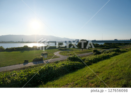 愛知県愛西市_立田大橋1_2024年8月 愛知県愛西市_立田大橋1_2024年8月 127656098