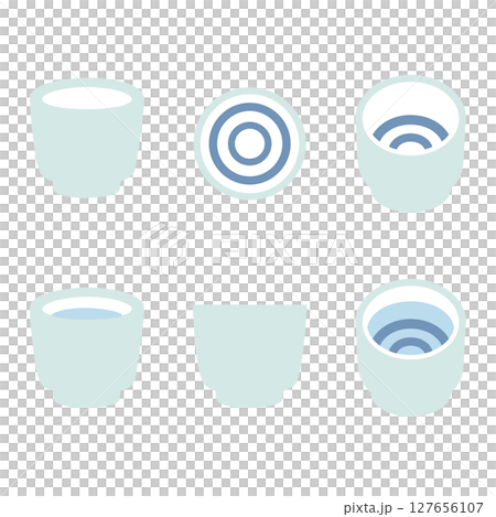 ぐいのみイラストセット 127656107
