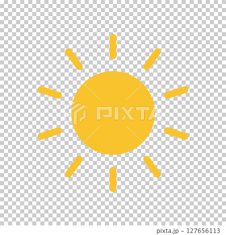 太陽のシンプルアイコン(晴れマーク) 太陽のシンプルアイコン(晴れマーク) 127656113