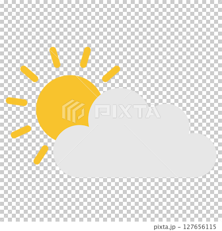 Sunny and partly cloudy weather icon illustration Sunny and partly cloudy weather icon illustration 127656115