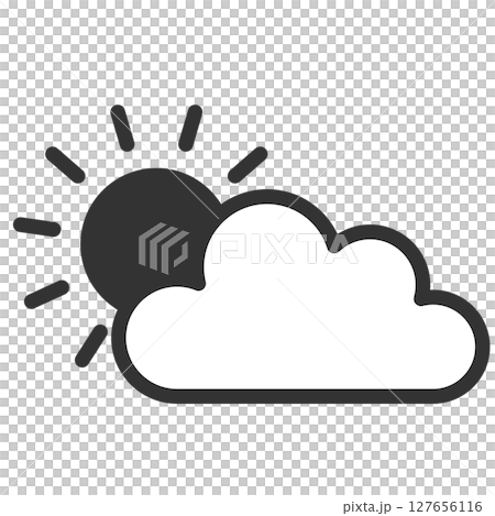 晴れと曇りのシンプル天気アイコン 127656116