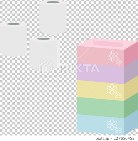 衛生紙和薄紙插畫素材集 衛生紙和薄紙插畫素材集 127656458