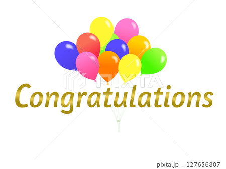 congratulationsの文字と風船のイラスト congratulationsの文字と風船のイラスト 127656807