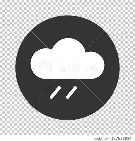 雨の天気アイコン(モノクロ・雨雲と雨粒) 雨の天気アイコン(モノクロ・雨雲と雨粒) 127656884