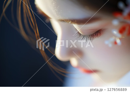 祈りを捧げる巫女 127656889