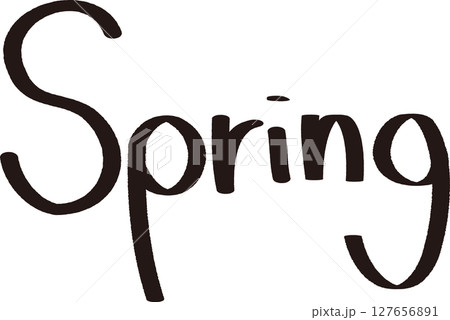 シンプルな手書きの「Spring」の文字 シンプルな手書きの「Spring」の文字 127656891