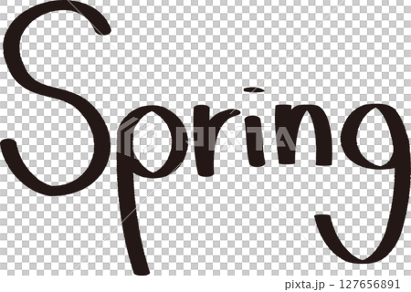 シンプルな手書きの「Spring」の文字 シンプルな手書きの「Spring」の文字 127656891