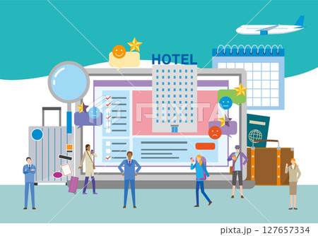 ホテル予約と人々 ホテル予約と人々 127657334