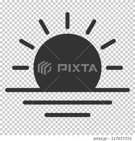 日出天氣圖示（單色，簡單） 127657372