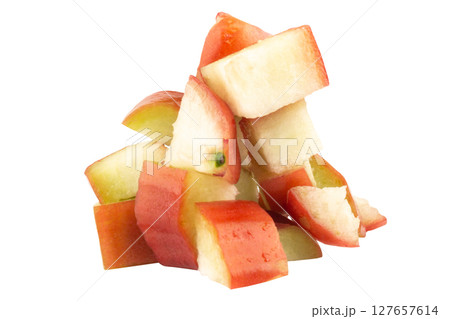 rose apple slice piece on white fruit 127657614