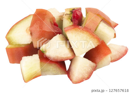rose apple slice piece on white fruit 127657618