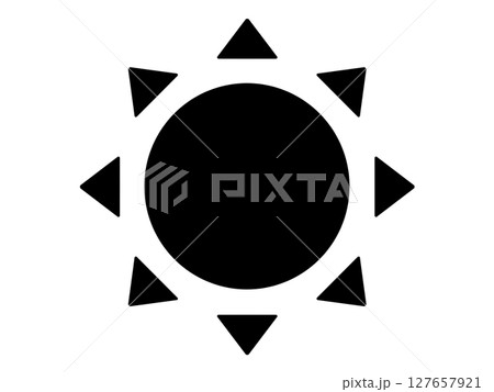 シンプル太陽（黒） 127657921