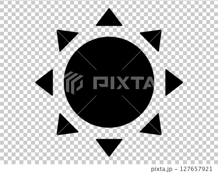 シンプル太陽（黒） 127657921