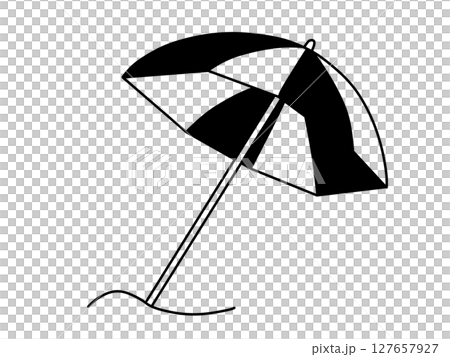 Simple Beach Umbrella (Black) 127657927