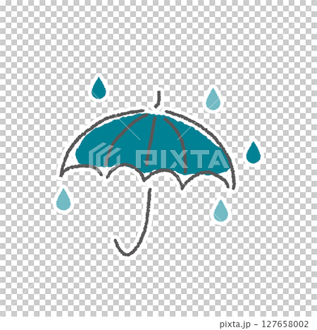 ゆるい手描きお天気イラスト 雨 ゆるい手描きお天気イラスト 雨 127658002