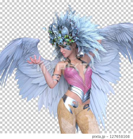頭髮上帶有花卉藝術的女人 頭髮上帶有花卉藝術的女人 127658108