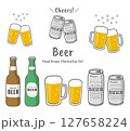 ビール手描きイラストセット 127658224