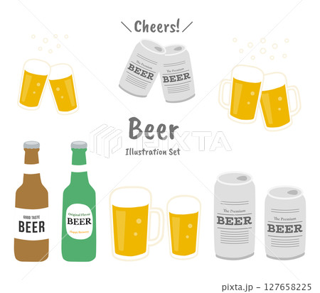 ビールイラストセット 127658225