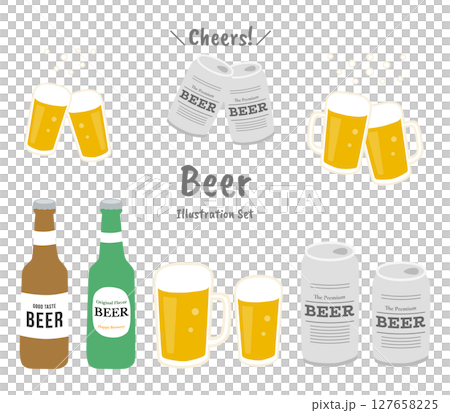 ビールイラストセット 127658225