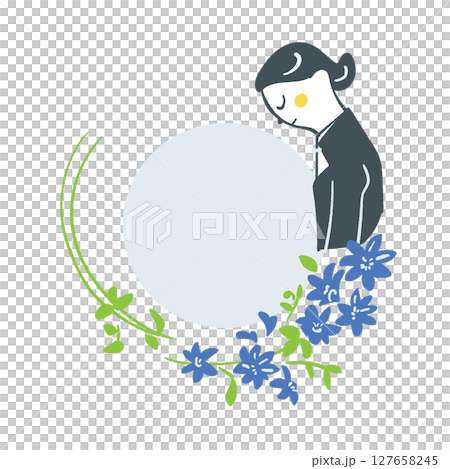 圓圈連結悲傷的告別日葬禮股票插畫素材 127658245