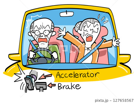 アクセルとブレーキを踏み間違える 127658567
