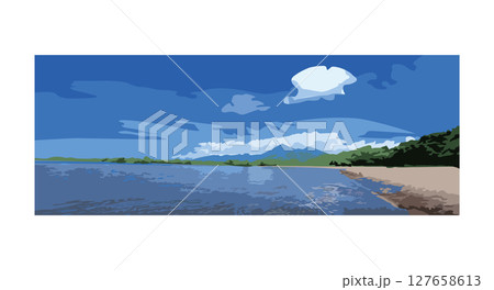 湖のベクターイラスト 127658613