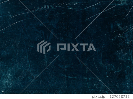 Old film noise. Broken texture. White dust scratches dirt stains distressed overlay weathered fractured glass effect on dark black grunge abstract background. 127658732